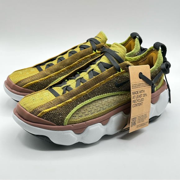 Women’s Nike Flyknit Bloom Pear Grey Bronzine FD2149 300 New - Picture 2 of 13